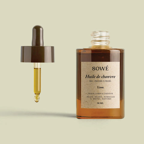 Huile de chanvre BIO pressée à froid - Pour le corps et les cheveux