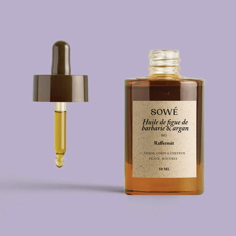 Huile de figue de barbarie et argan BIO pressée à froid - visage et cheveux