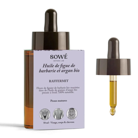 Huile de figue de barbarie et argan BIO pressée à froid - visage et cheveux
