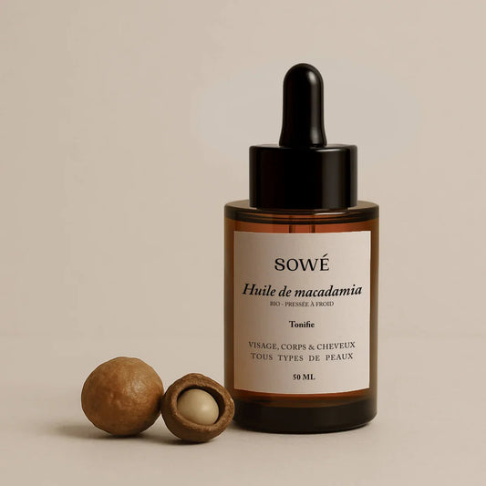 Huile de macadamia BIO pressée à froid - Pour le corps et cheveux