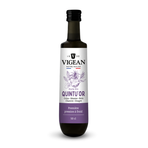 Huile QuintuOr (colza-sésame-noix-chanvre-onagre)