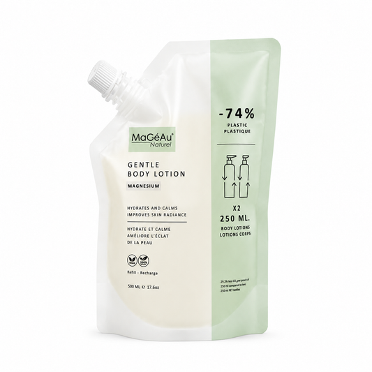 MaGeAu Gentle Body Lotion refill packaging on a white background