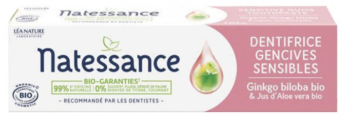Natessance Toothpaste Sensitive Gums Ginkgo Biloba Organic 75ml