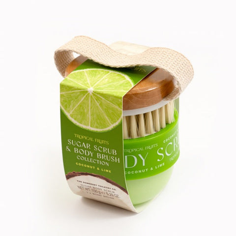 The Somerset Body Scrub and Body Brush Set - Cokosnuss und Limette 150 g