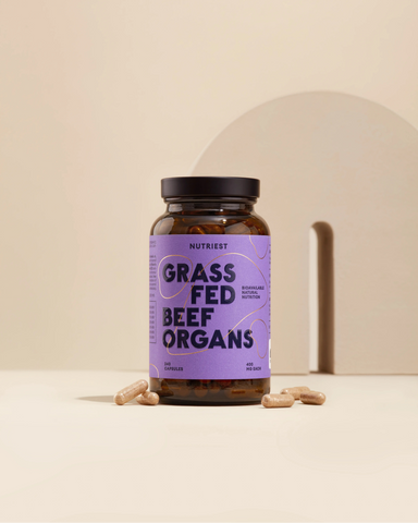 Organes de bœuf bio nourri à l'herbe séchés en capsules