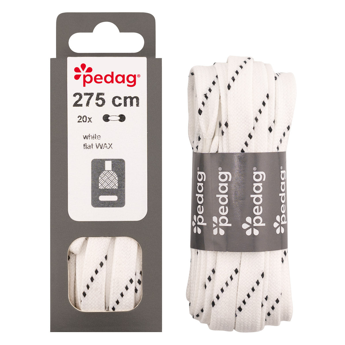pedag LACE 275 cm flat waxed Hockey Senkel