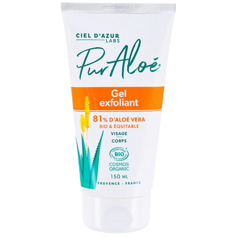 Gel exfoliant visage et corps ŕ l'aloe vera (81%) équitable, Pur'Aloé, 150ml*