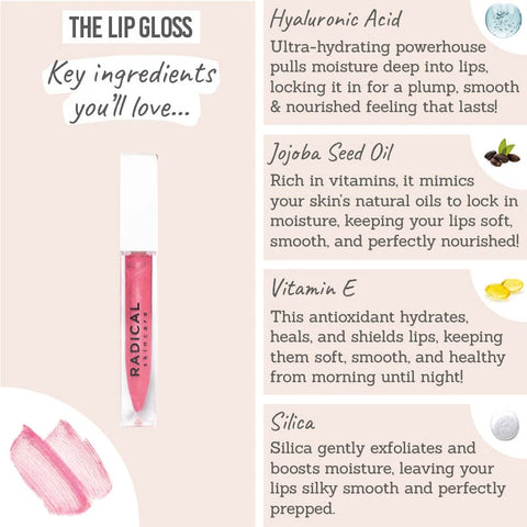 Radical Skincare Lip Recovery Mask & Hyaluronic Rose Lip Gloss Duo – 2 Pieces