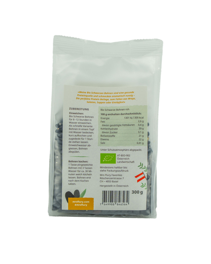 Mrs Flury Organic Black Beans – 300 g