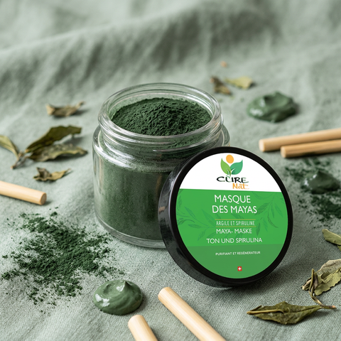 Maya-Gesichtsmaske aus Tonerde und Spirulina – Maske gegen Unreinheiten